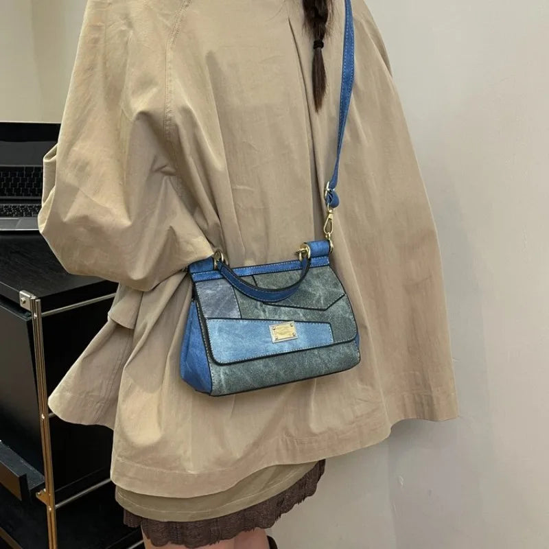 Minimalist Leather Crossbody Tote Bag