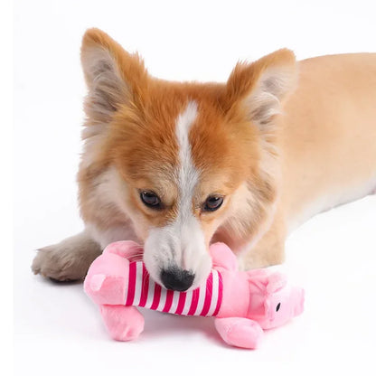 Plush Squeaky Dog Toy – Duck, Pig & Elephant