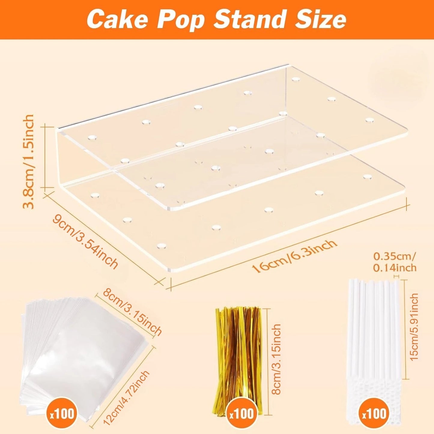 Acrylic Cake Pop Stand with Sticks