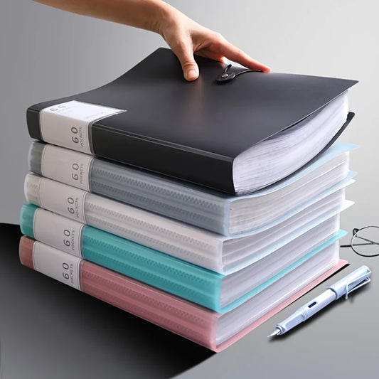 Large Capacity A4 Document Folder with 60 Sleeves