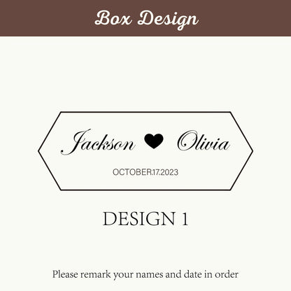 Personalized Wooden Double Ring Box with Clear Window