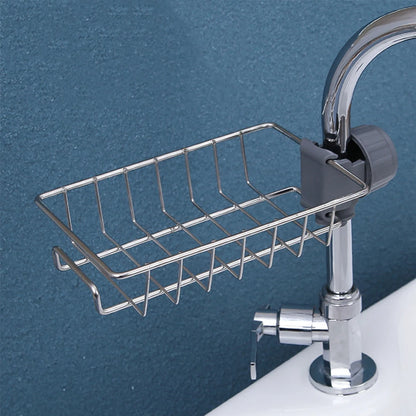 Kitchen Sink Faucet Sponge & Soap Organizer Rack