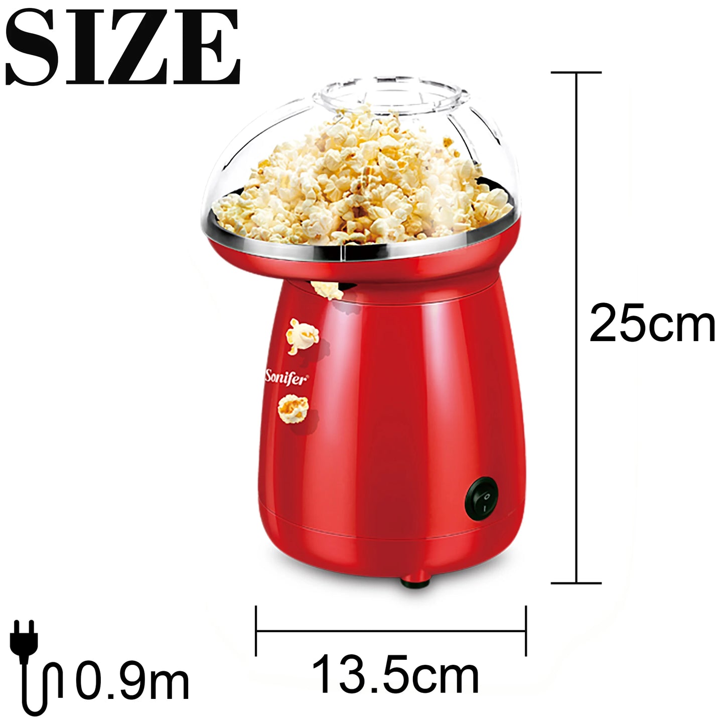 Oil-Free Electric Popcorn Machine with Butter Tray