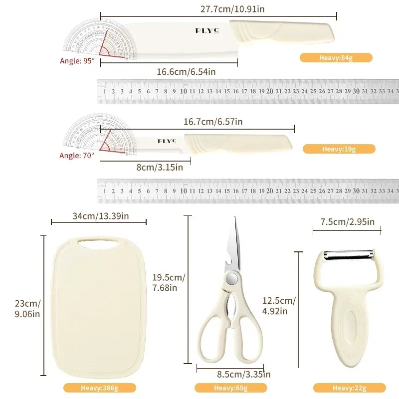 2-in-1 Cutting Board Knife Set