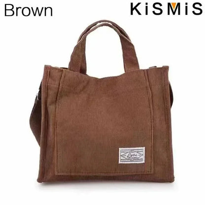 Corduroy Square Shoulder Bag