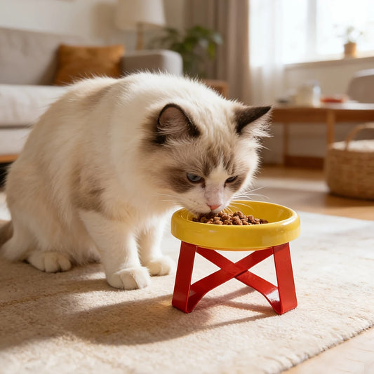 Elevated Anti-Spill Pet Food Bowl for Cats