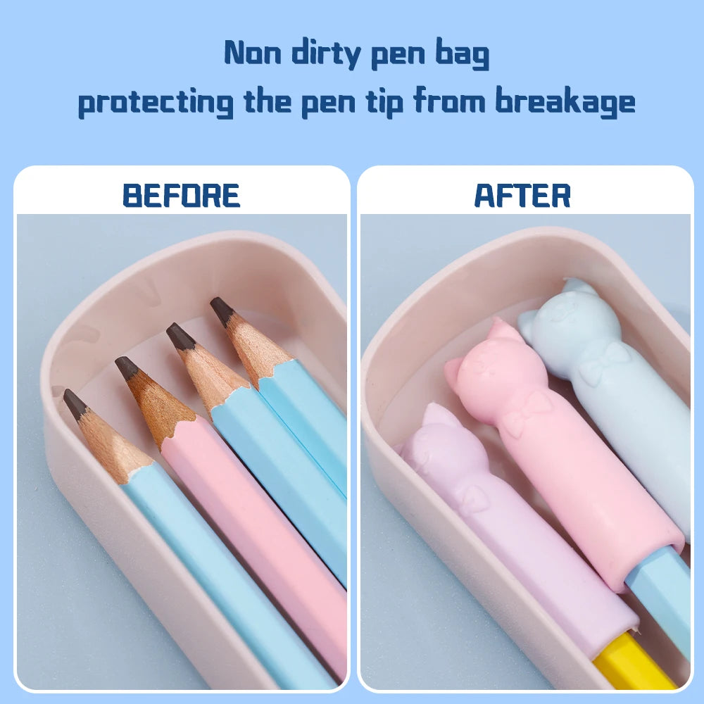 Cute Cat Pencil Top Eraser Caps