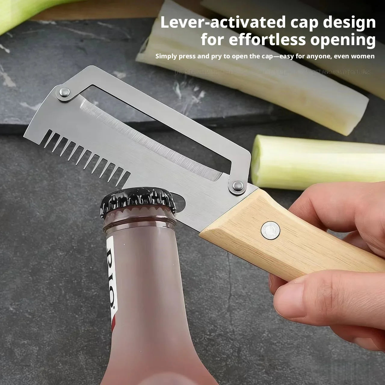 Ergonomic Wooden Handle Paring Knife & Fruit Peeler Kitchen Tool