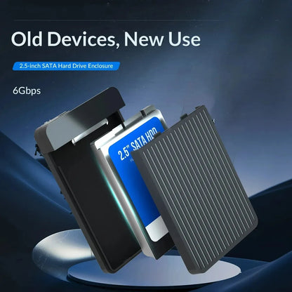 Tool-Free 2.5” SATA to USB External Enclosure for HDD & SSD