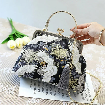 Vintage Embroidered Frame Handbag