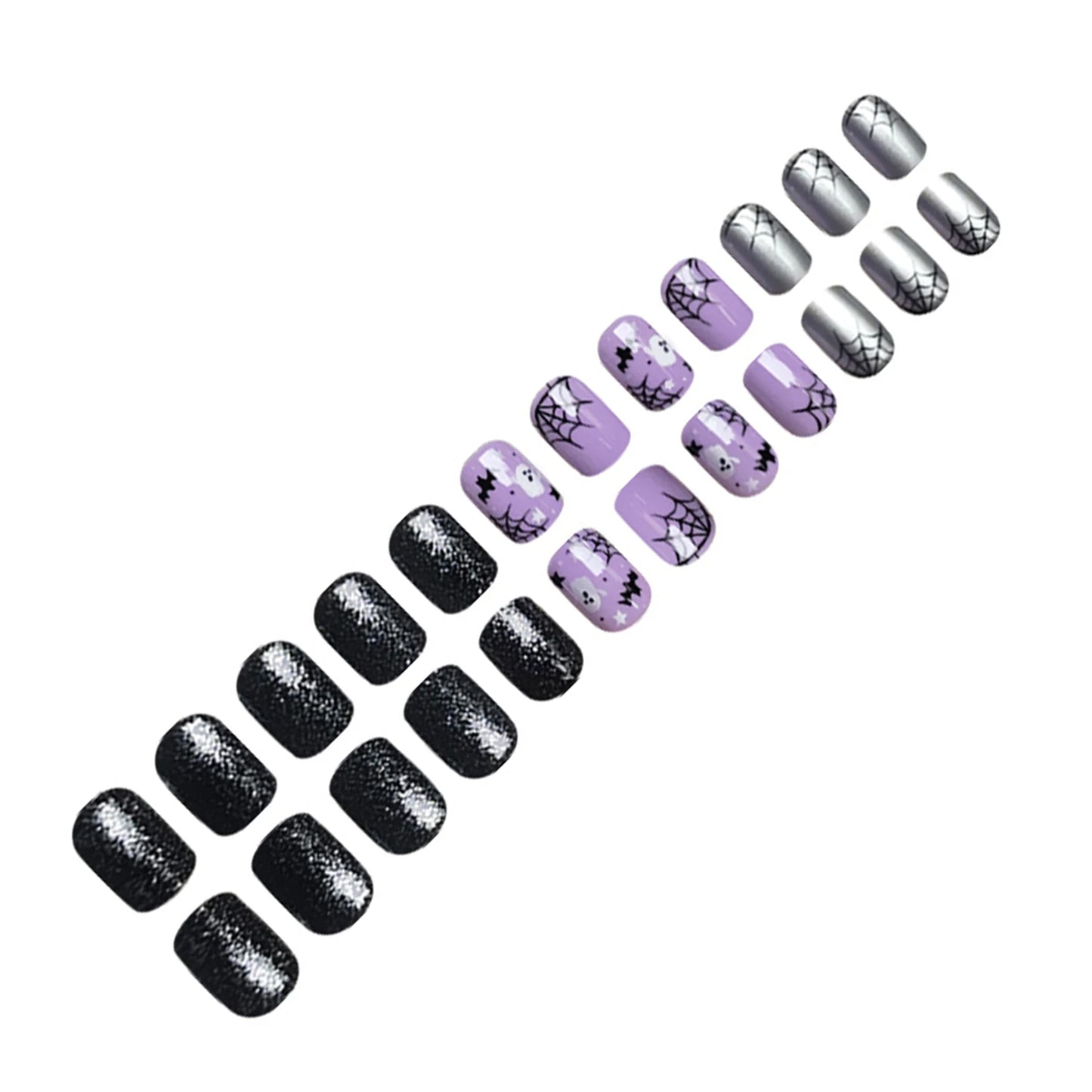 Halloween Ghost Spider Web Press On Nails