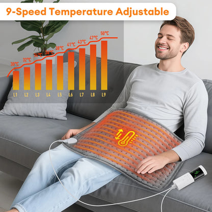 Adjustable Heated Therapy Pad with 9 Heat Levels & Timer