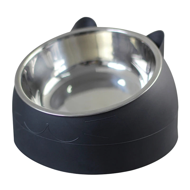 15° Tilted Stainless Steel Pet Feeding Bowl