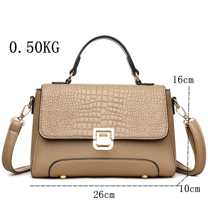 Large Capacity Leather Crossbody Handbag for Women