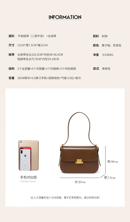 Vintage Leather Crossbody Handbag