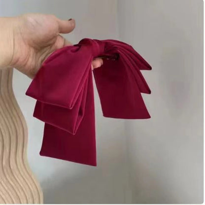 Large Satin Hair Bow Clip