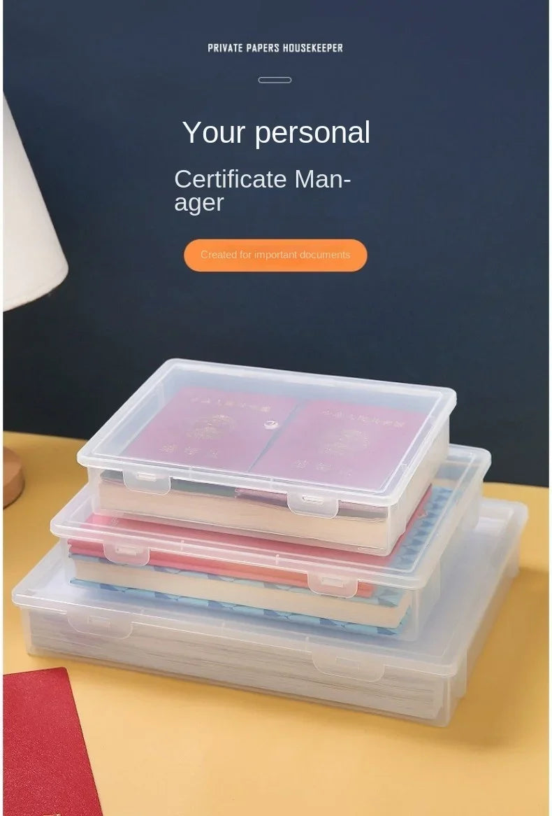 Transparent Document Organizer Storage Box