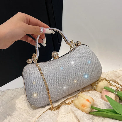 Crystal Studded Barrel Evening Bag