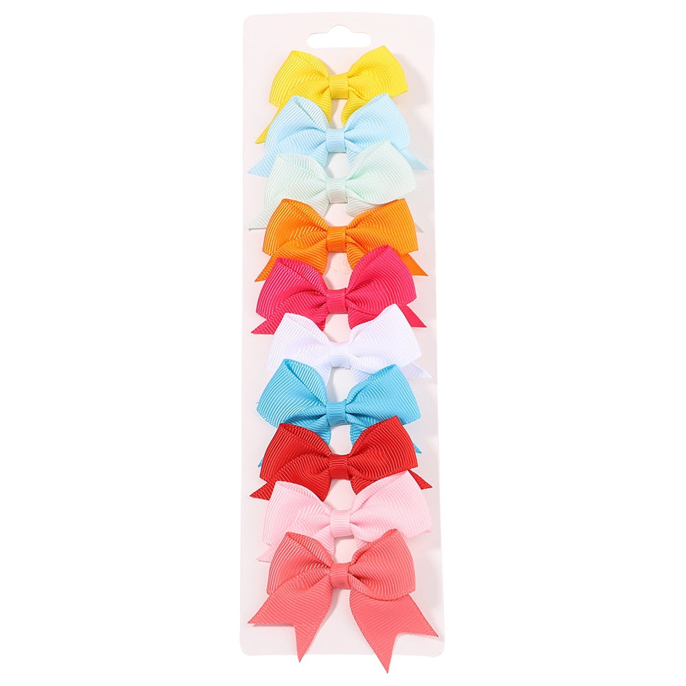 10Pcs/Set  Ribbon Bowknot Hair Clips