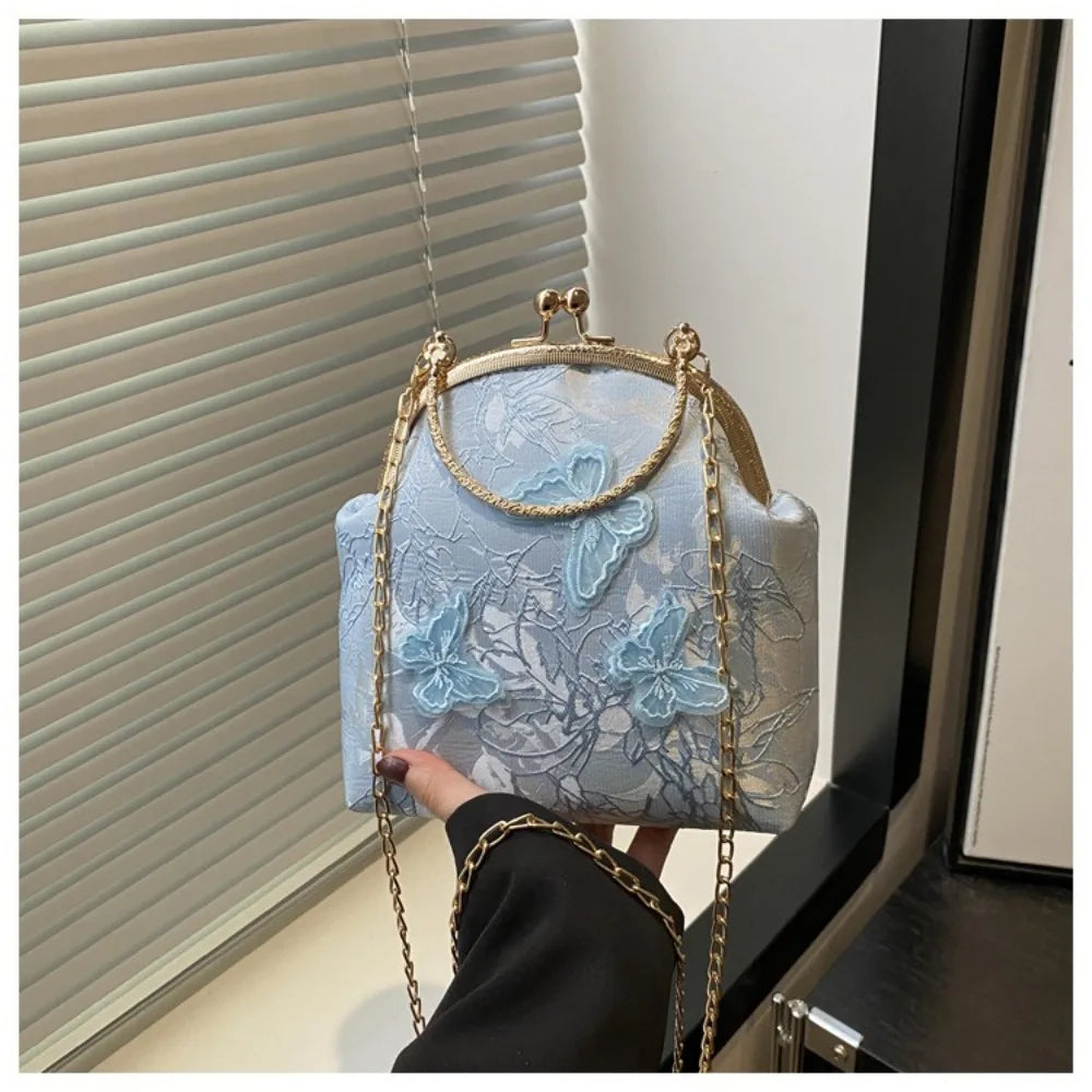 Embroidered Evening Shoulder Bag