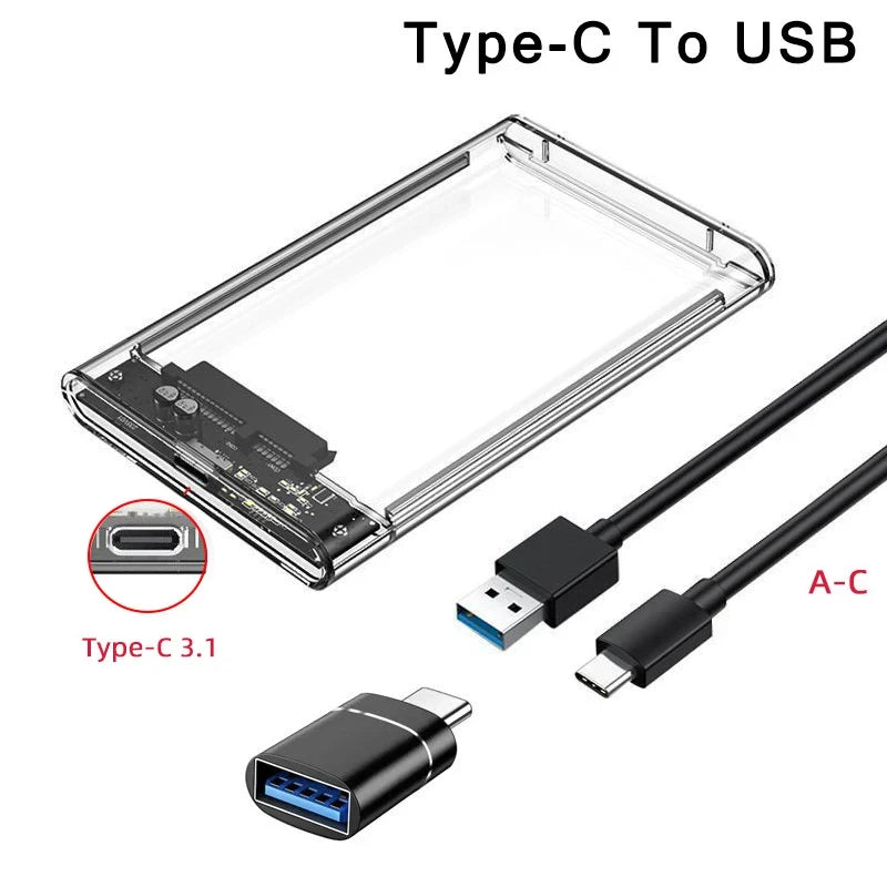 Transparent 2.5” SATA HDD & SSD Enclosure