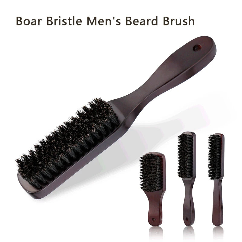 Wood Handle Boar Bristle Hair & Beard Brush