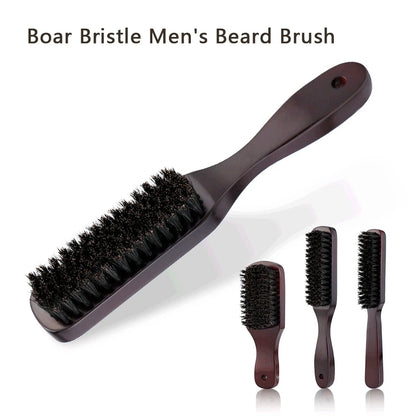 Wood Handle Boar Bristle Hair & Beard Brush