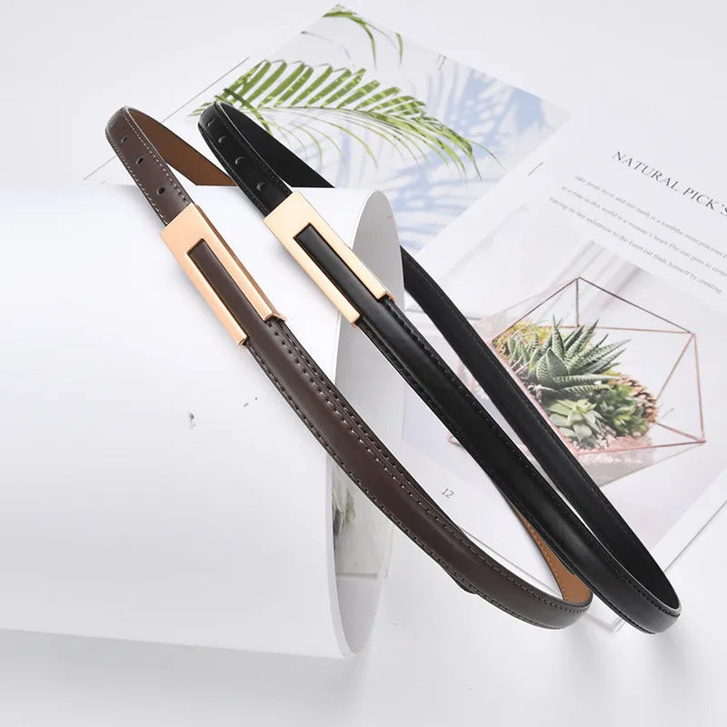 Women’s Thin PU Leather Waist Belt