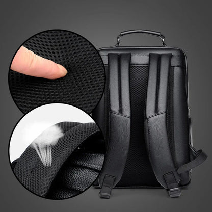 Men'S Backpack PU Leather for Business