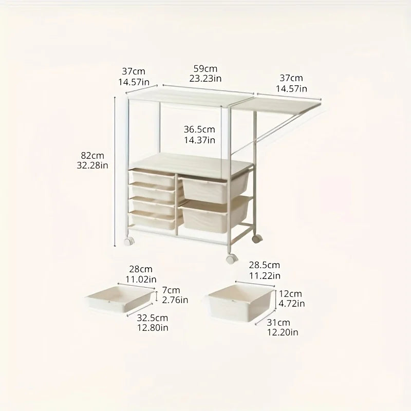 Rolling Kitchen Storage Cart with 6 Drawers