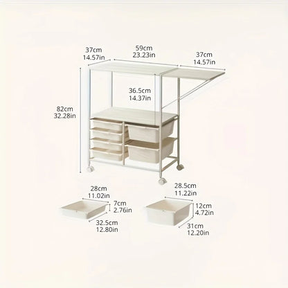 Rolling Kitchen Storage Cart with 6 Drawers