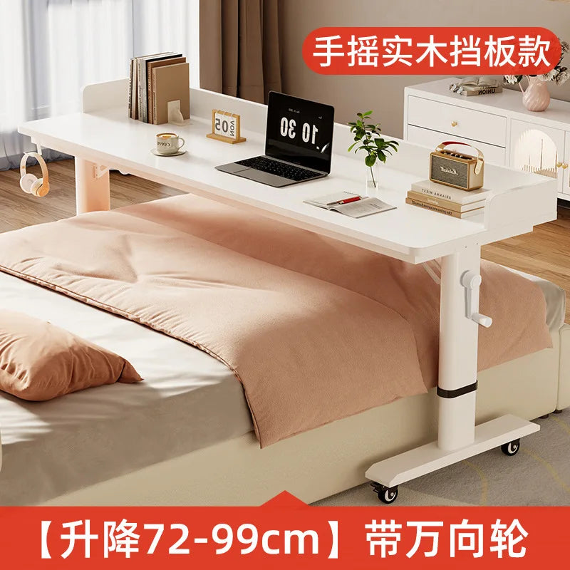 Adjustable Overbed Laptop Desk with Hand Crank & Wheels