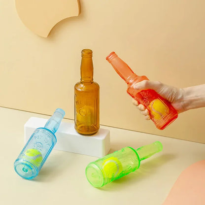 Dog TPR Beer Bottle Chew Toy with Tennis Ball