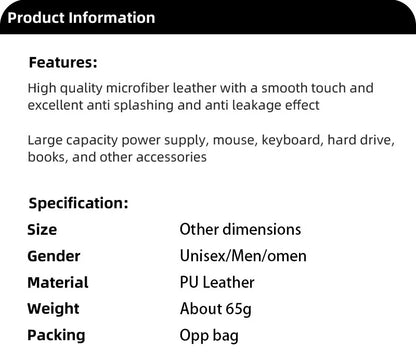 Compact PU Leather Cable & Charger Organizer