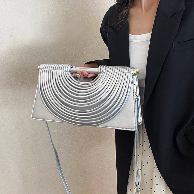 Luxury Ruched Evening Clutch Crossbody Bag