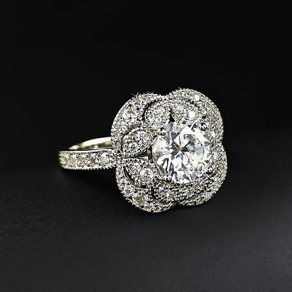 Blossom Cubic Zirconia Engagement Ring