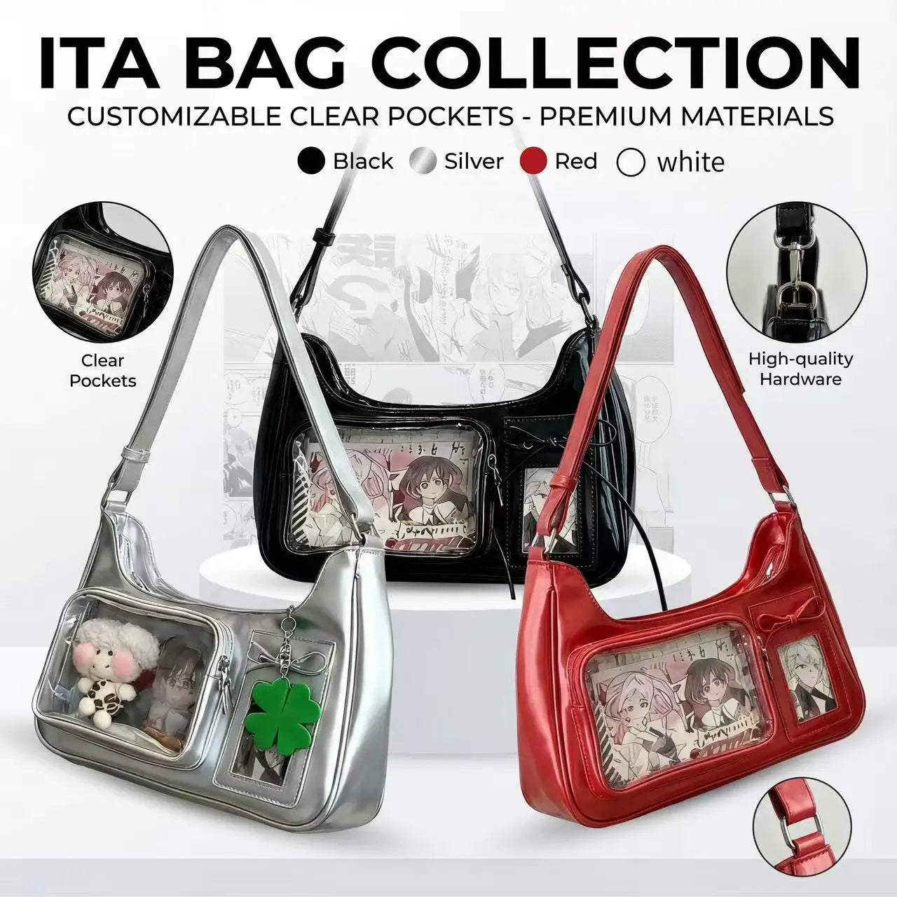 Y2K Transparent Ita Shoulder Bag