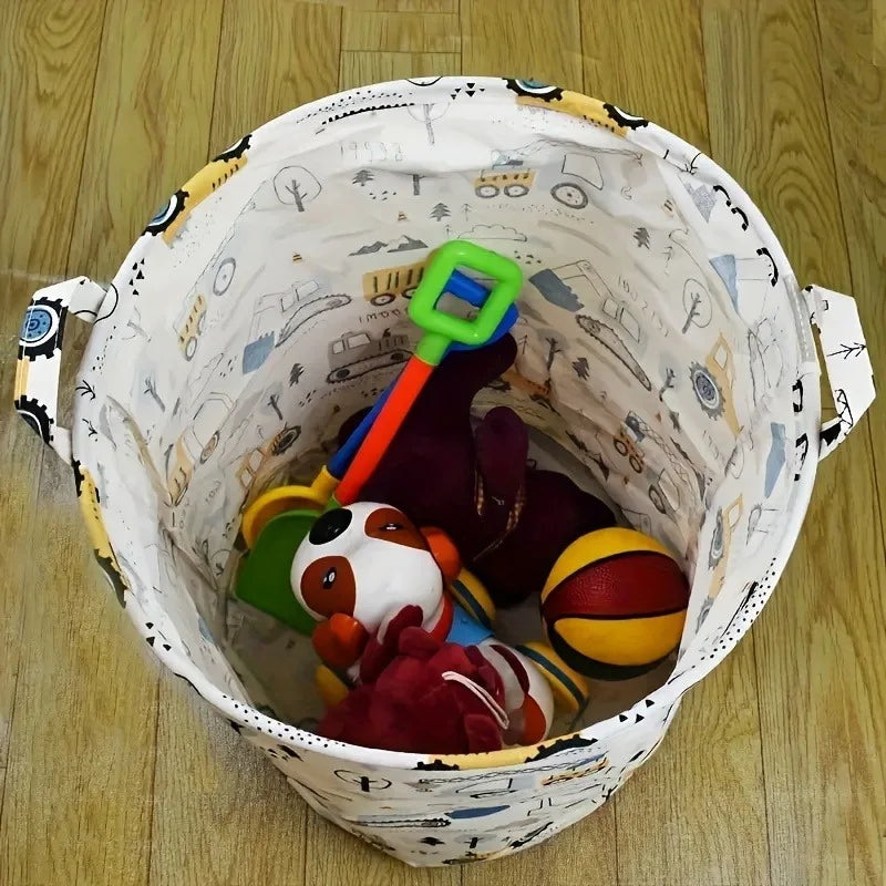 Large-Capacity Foldable Construction Vehicle Laundry Basket