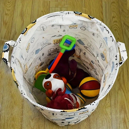 Large-Capacity Foldable Construction Vehicle Laundry Basket
