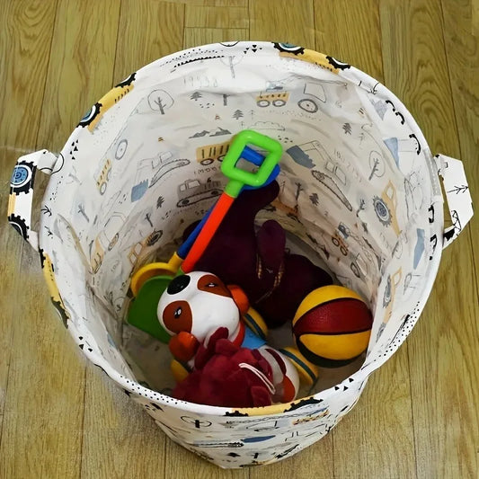 Large-Capacity Foldable Construction Vehicle Laundry Basket