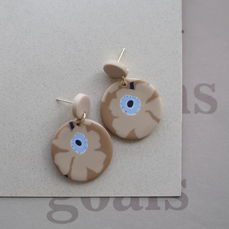 Flower Abstract Art Deco Pattern Earrings