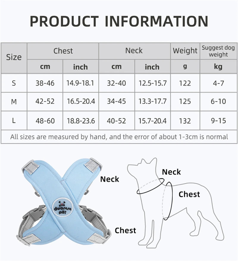 Dog Harness Leash Set – Reflective Breathable Pet Vest Harness