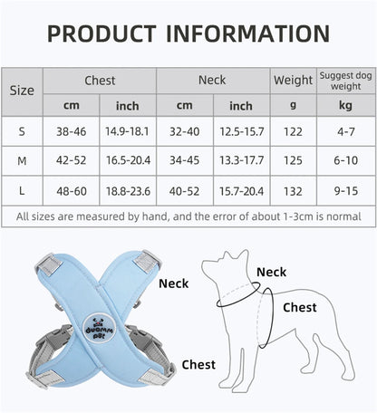 Dog Harness Leash Set – Reflective Breathable Pet Vest Harness