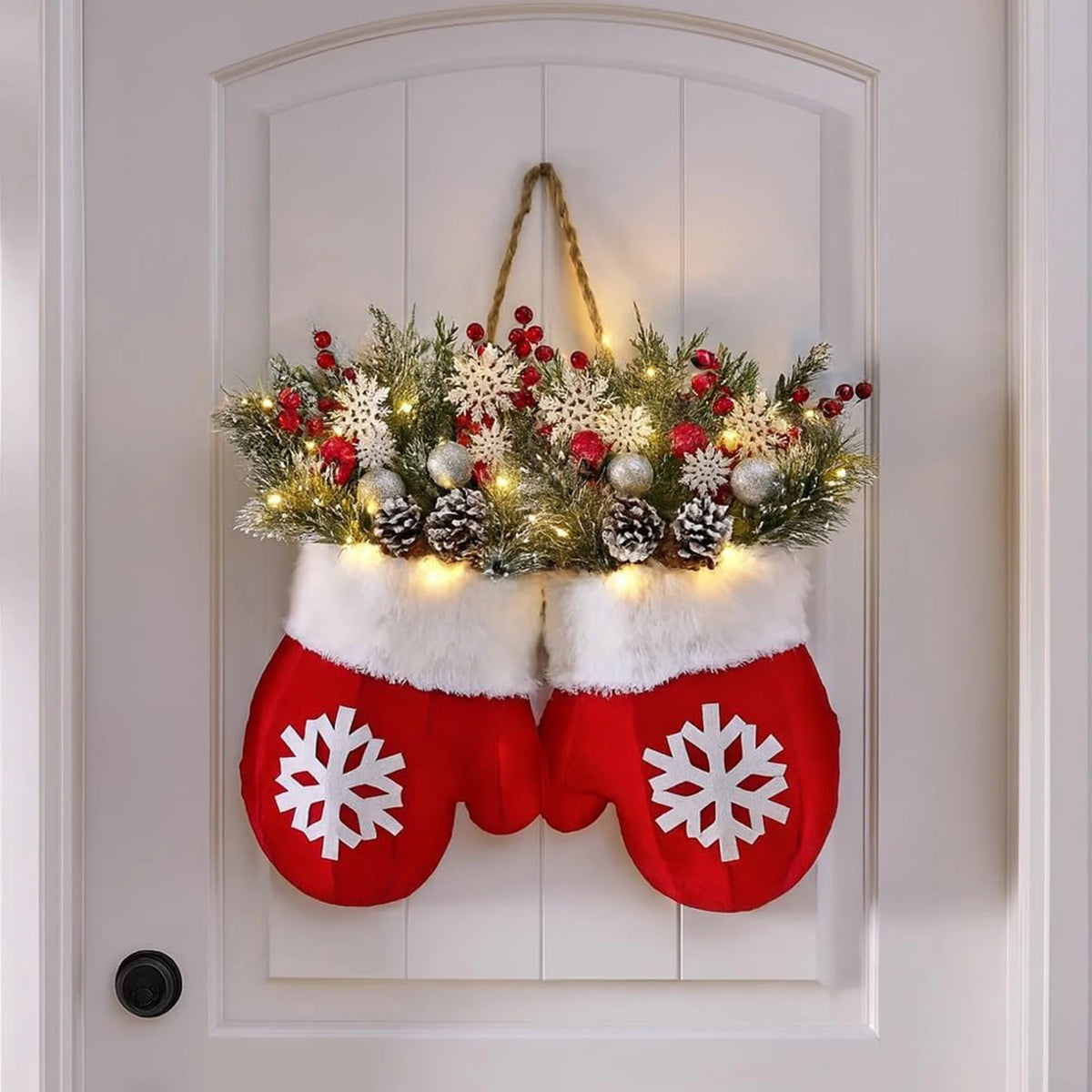 LED Christmas Gloves Wreath