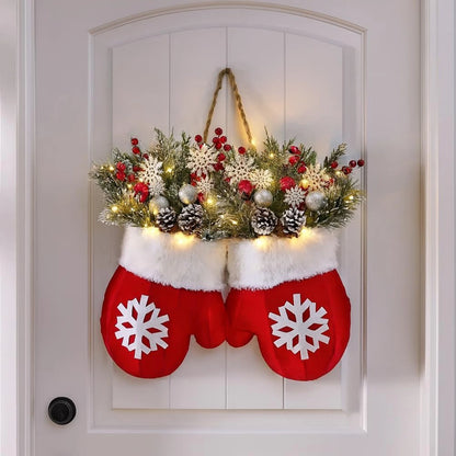 LED Christmas Gloves Wreath