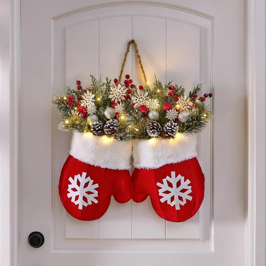 LED Christmas Gloves Wreath