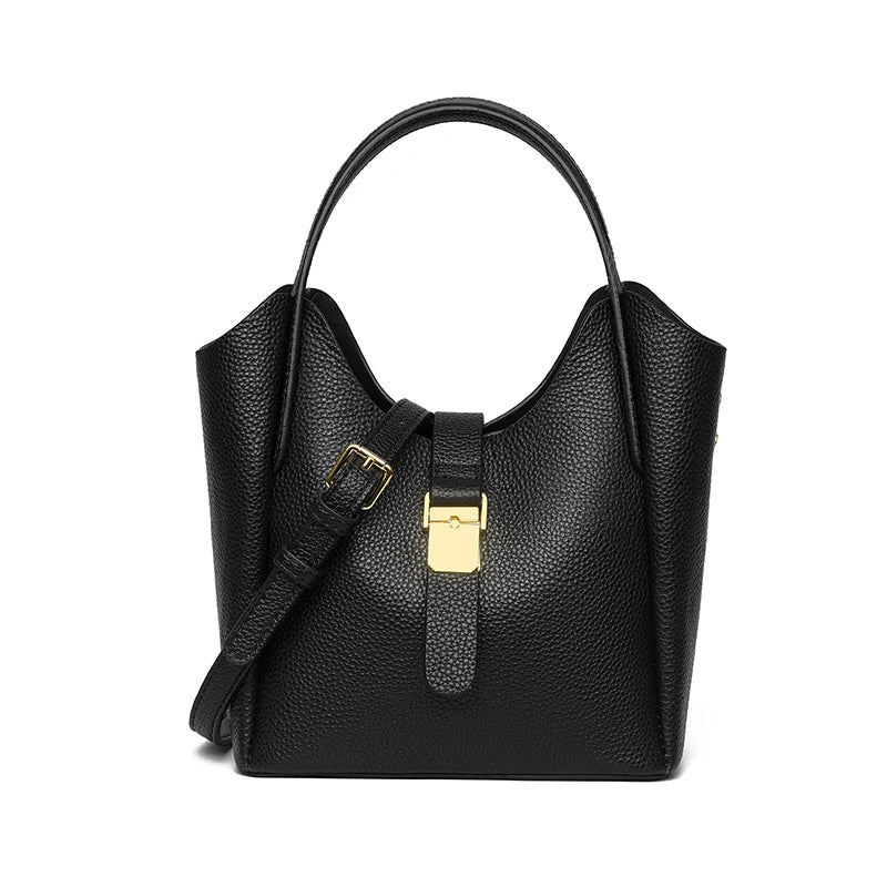 Luxury Cow Leather Messenger Bag with Multiple Compartments
