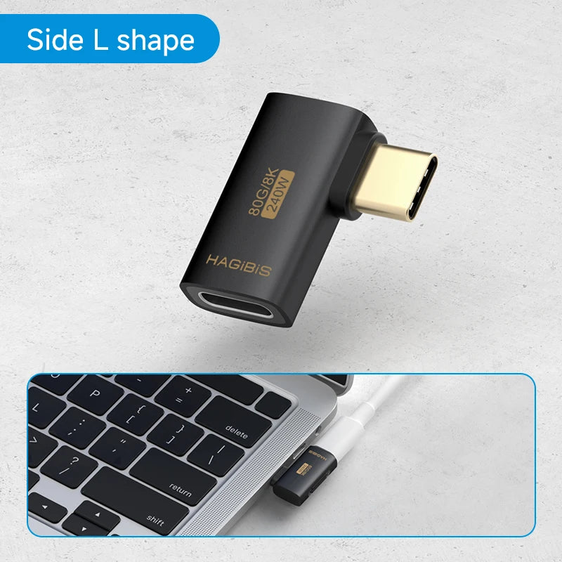 Hagibis USB-C 90° Right Angle USB4 Adapter