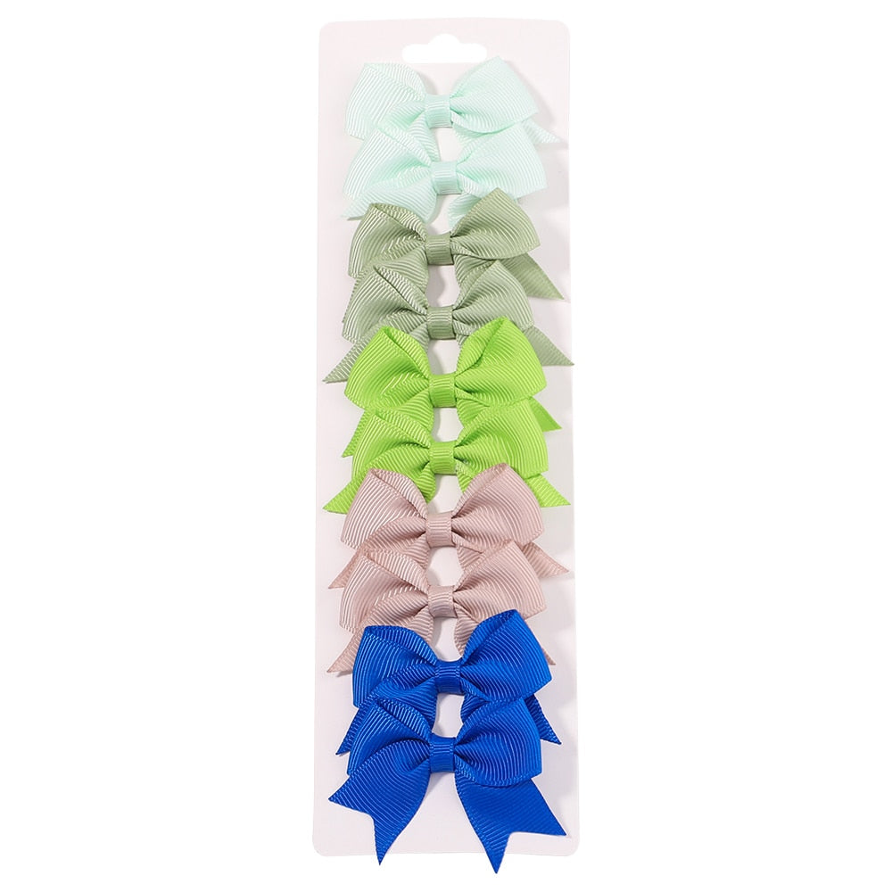 10Pcs/Set  Ribbon Bowknot Hair Clips