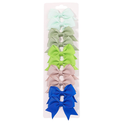 10Pcs/Set  Ribbon Bowknot Hair Clips